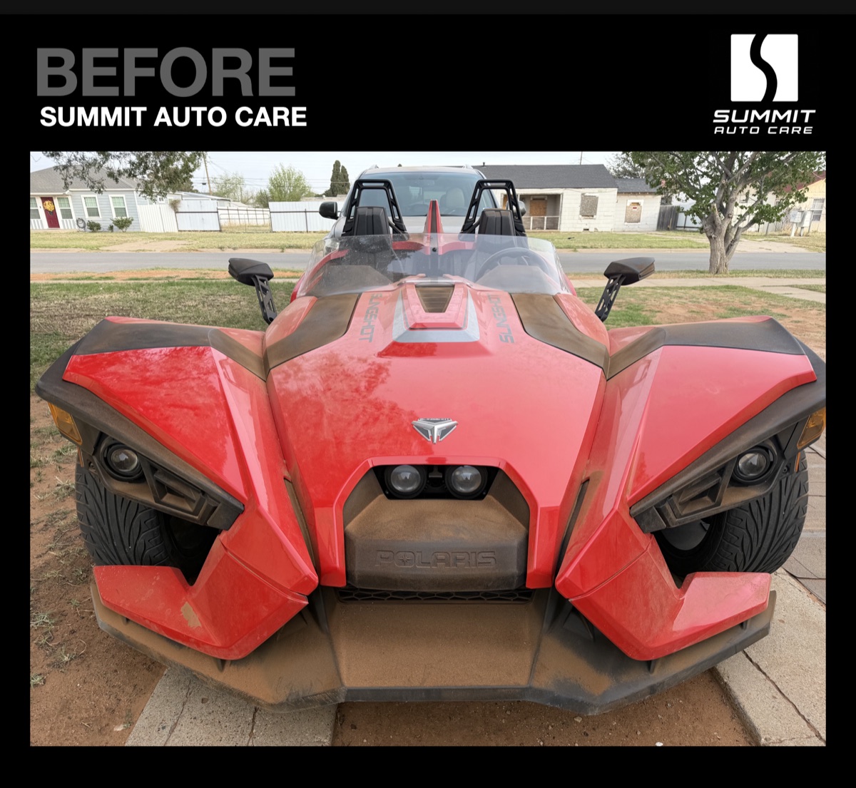 Polaris Slingshot exterior before detailing
