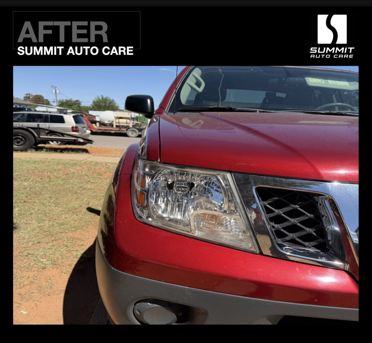 Truck left headlight after restoration